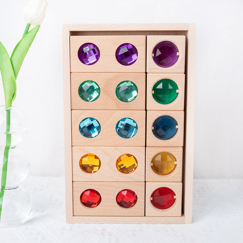 Kinmilo rainbow gem wooden building blocks and spatial construction sets, image 71