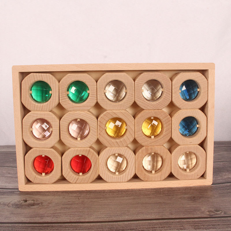 Kinmilo wooden gem building blocks and rainbow construction, photo 75