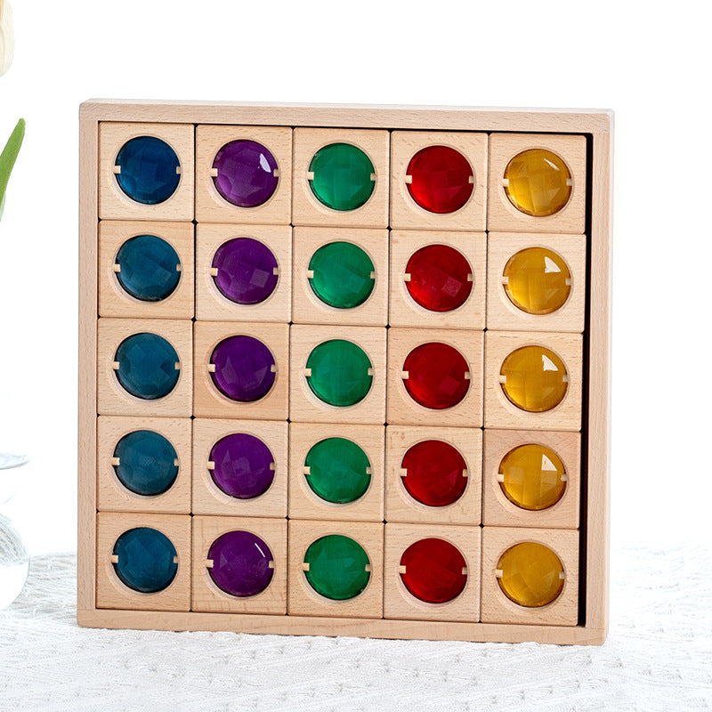 Kinmilo rainbow gem wooden building blocks and spatial construction, image 80