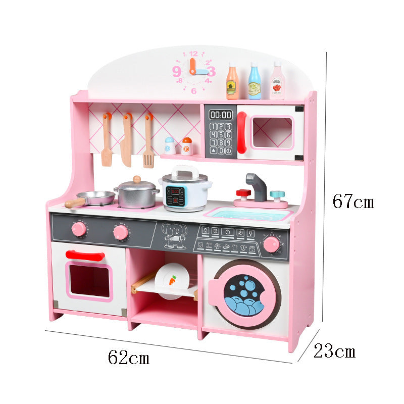 Kinmilo wooden play kitchen with sink oven and laundry photo 155