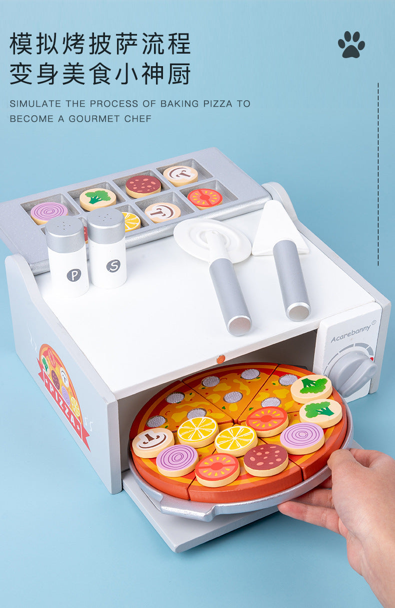 Kinmilo wooden barbecue pizza pretend cooking photo 221