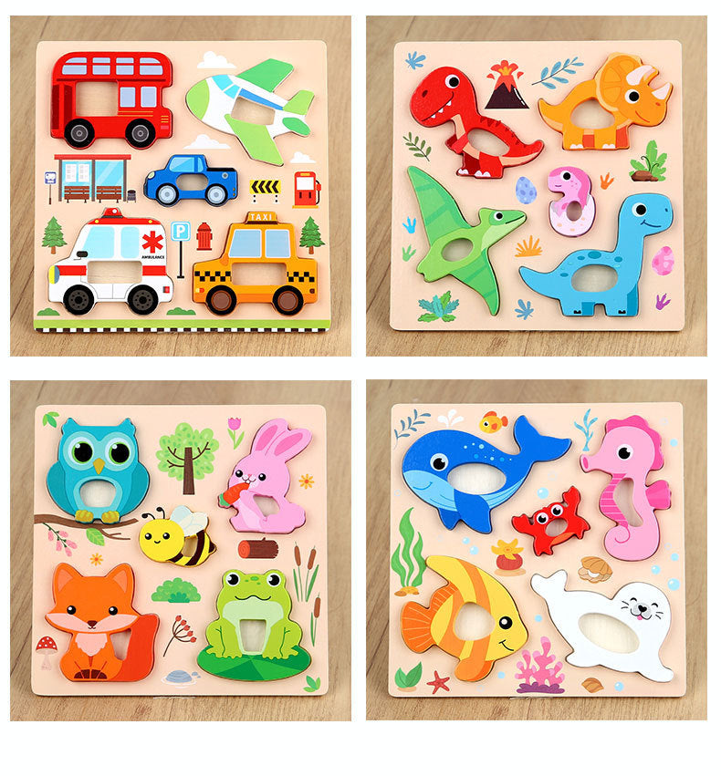 Kinmilo wooden 3D animal and vehicle grip puzzle – photo 13