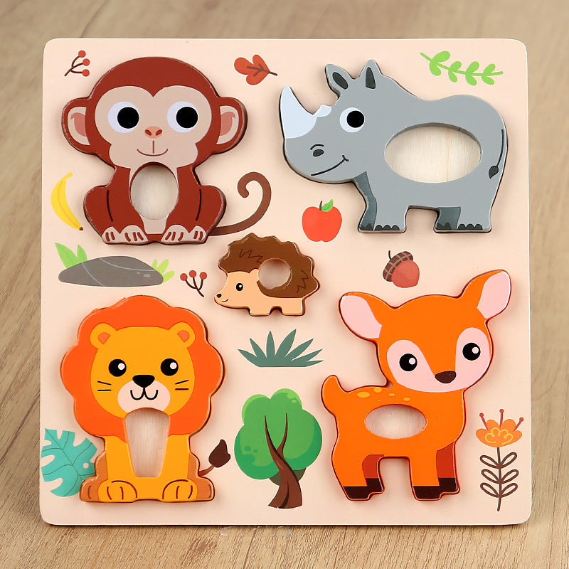 Kinmilo wooden 3D animal and vehicle grip puzzle – photo 14
