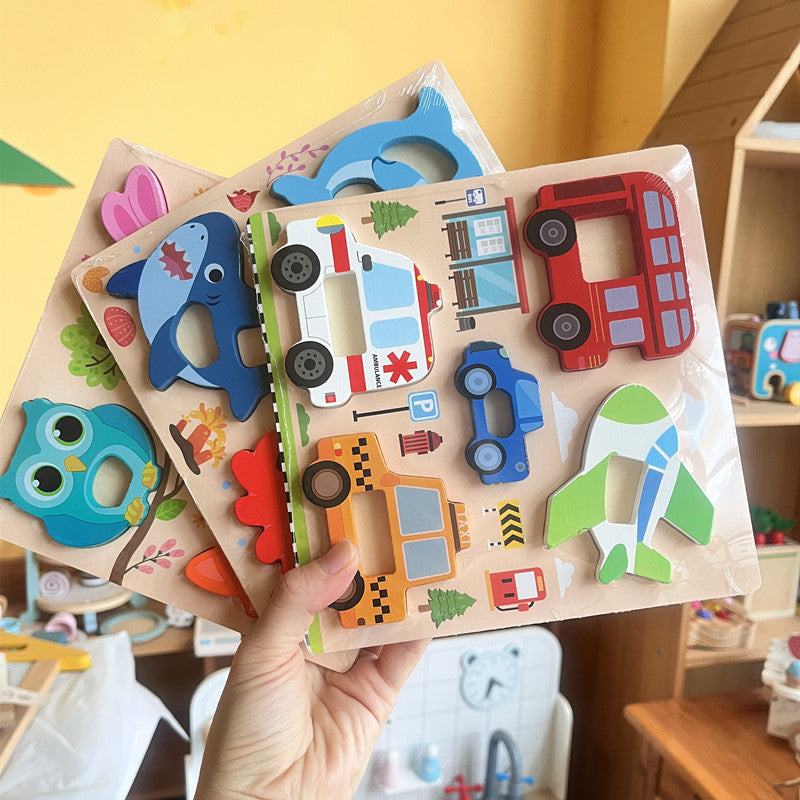 Kinmilo wooden 3D animal and vehicle grip puzzle – photo 19