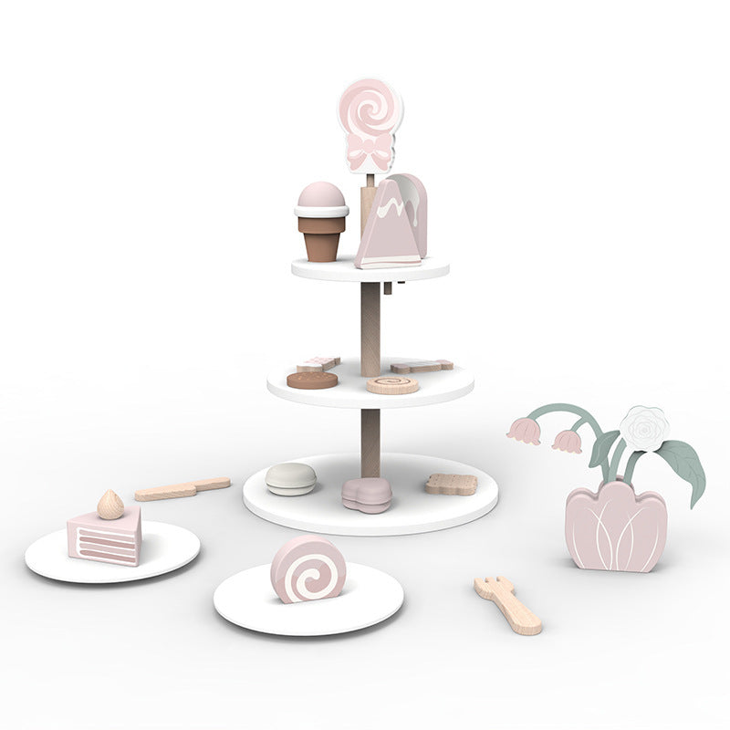 Kinmilo wooden afternoon tea and dessert pretend play set – photo 10