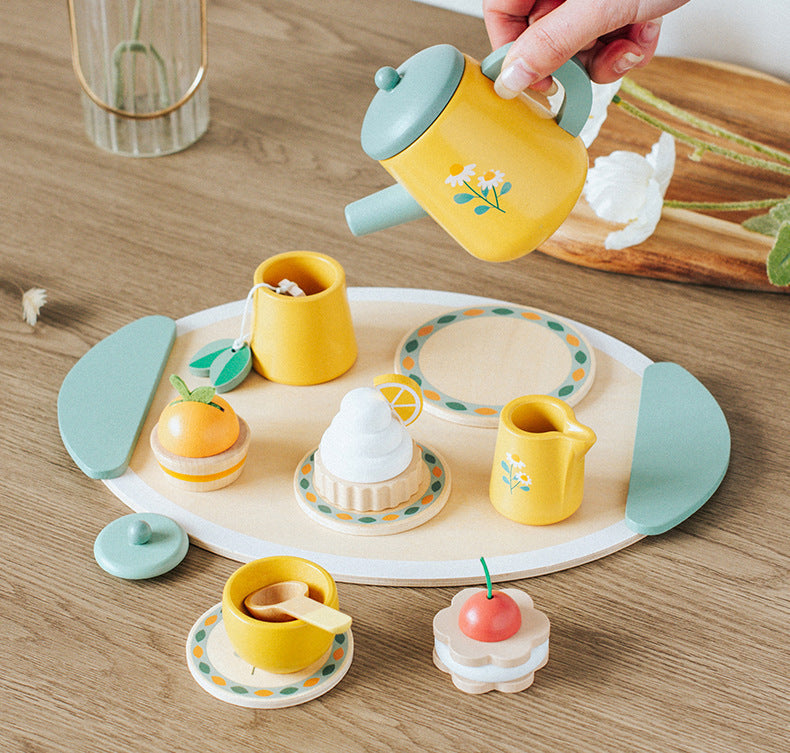 Kinmilo wooden afternoon tea and dessert pretend play set – photo 11