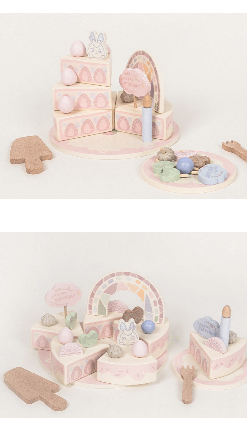 Kinmilo wooden afternoon tea and dessert pretend play set – photo 21