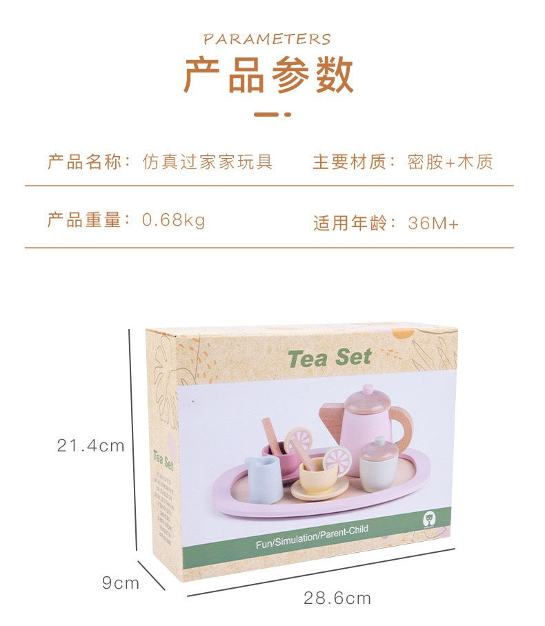 Kinmilo wooden afternoon tea and dessert pretend play set – photo 23