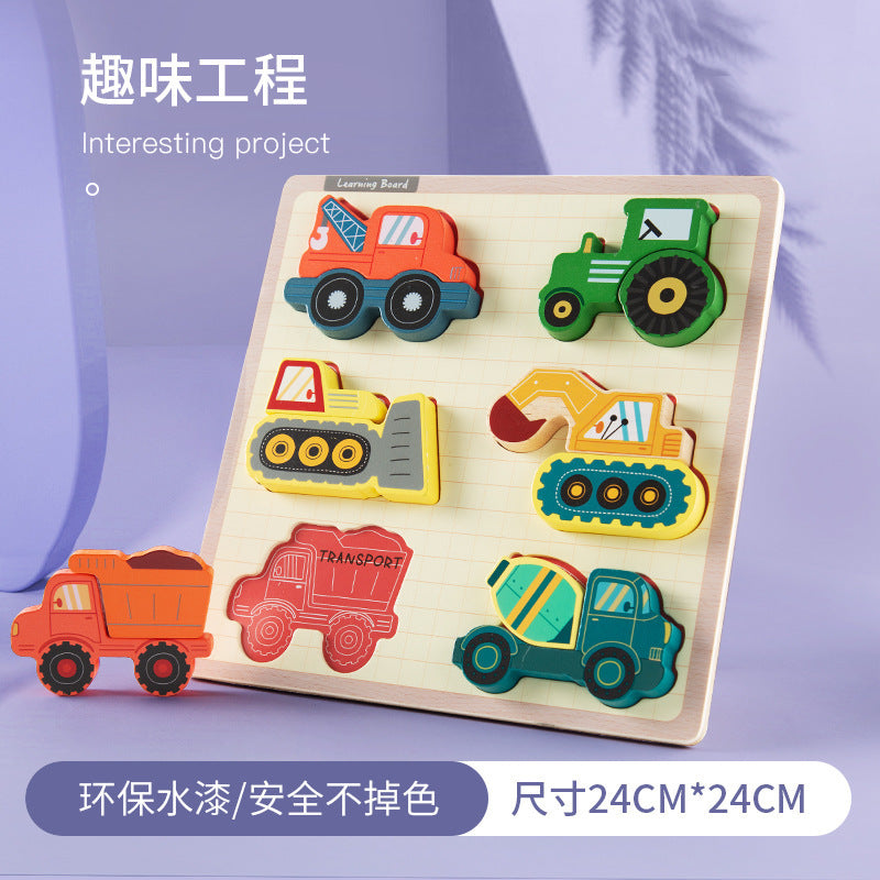 Kinmilo wooden educational puzzle board style and activity detail