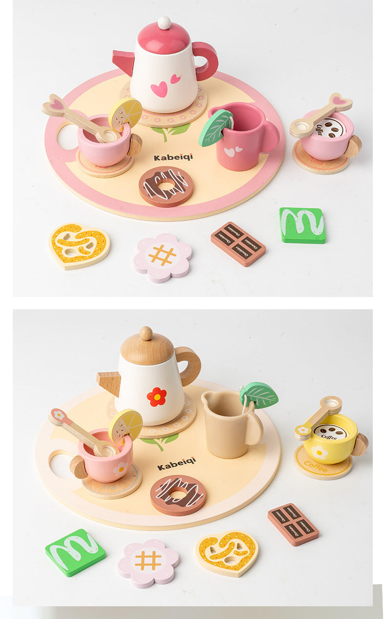 Kinmilo pretend play wooden ice cream cart and afternoon tea details
