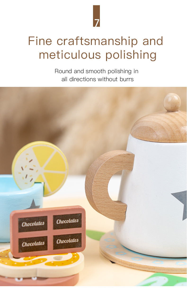 Kinmilo pretend play wooden ice cream cart and afternoon tea details