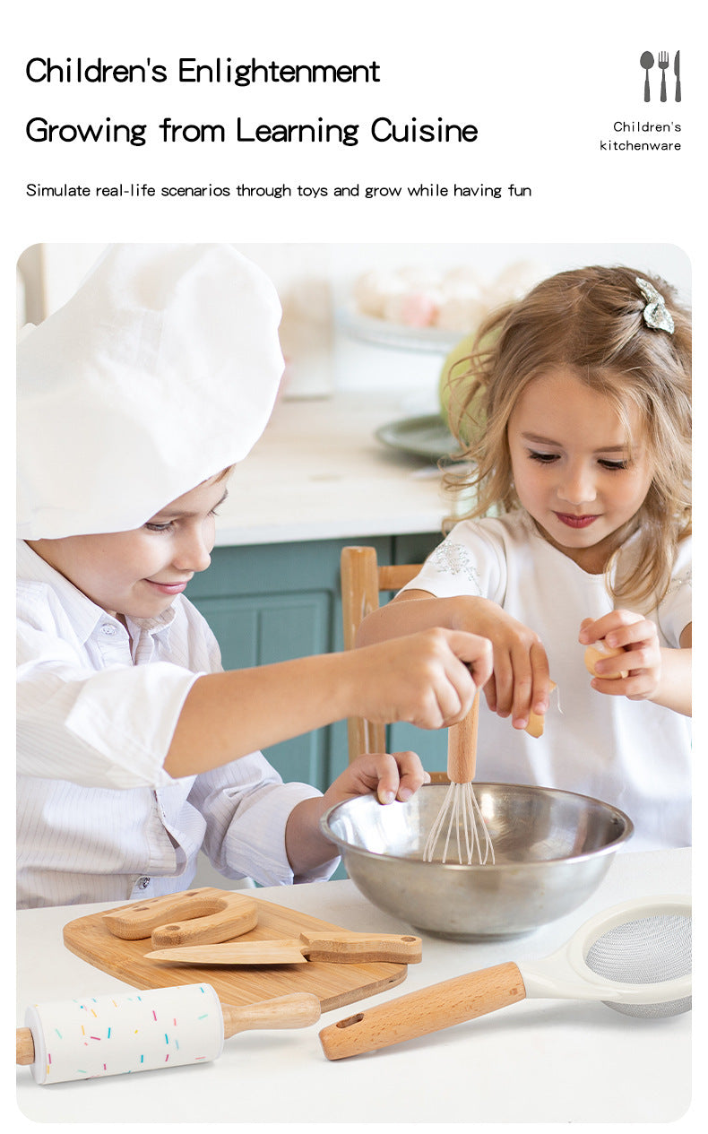Children's Montessori practical life kitchen cooking tools and utensils