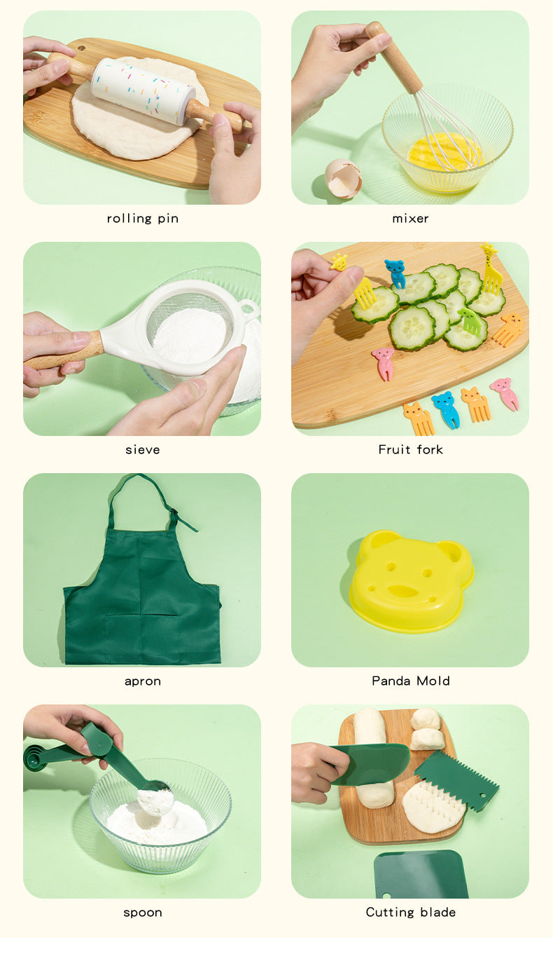 Kinmilo children's practical life cooking kit variations and dimensions