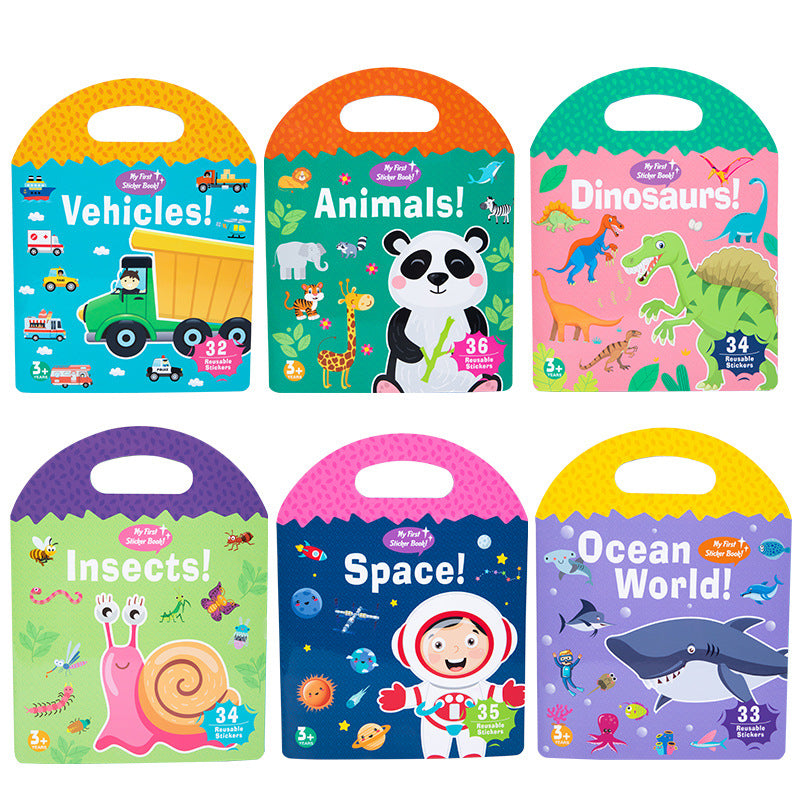 Kinmilo six-theme reusable jelly sticker quiet book scene and sticker matching activities