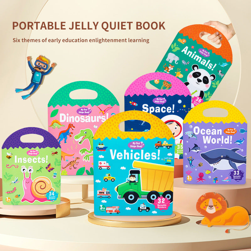 Kinmilo six-theme reusable jelly sticker quiet book scene and sticker matching activities