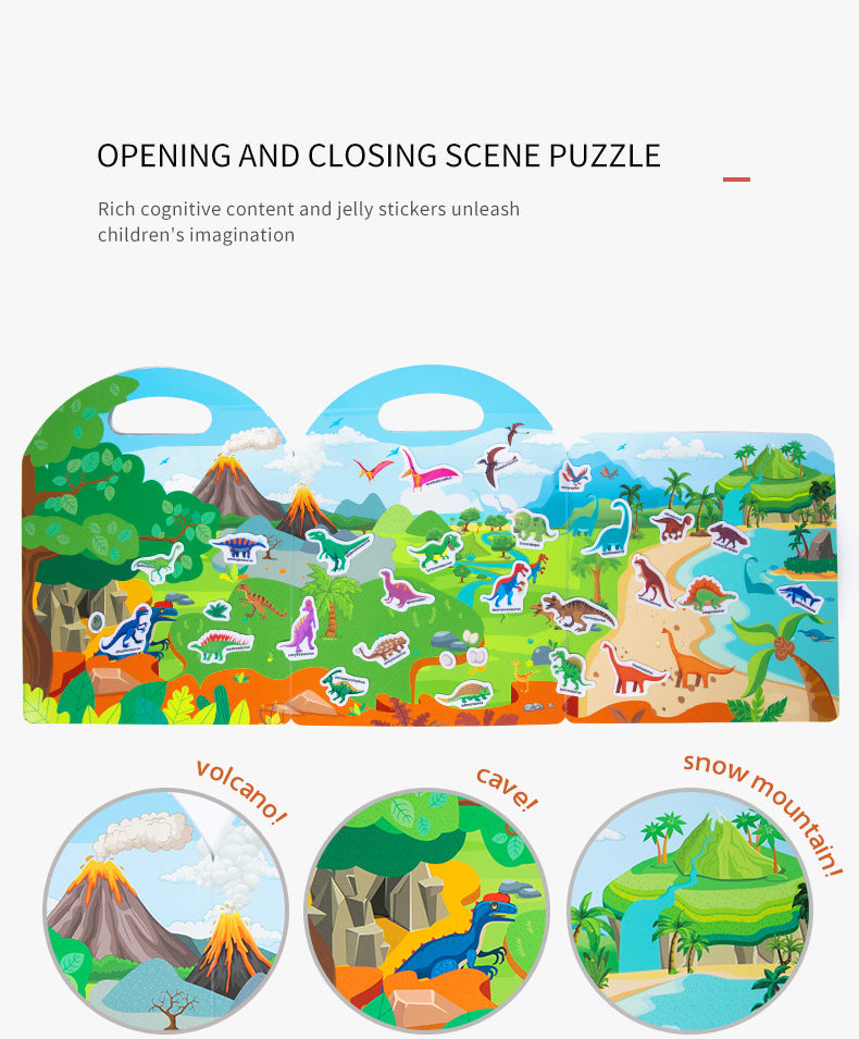 Kinmilo six-theme reusable jelly sticker quiet book scene and sticker matching activities