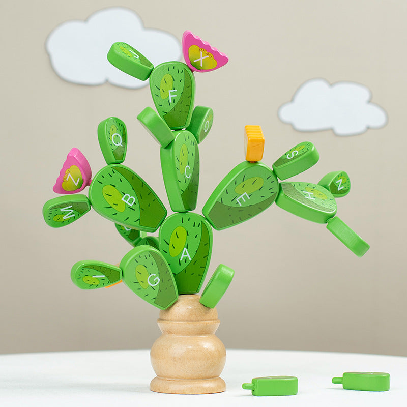 Kinmilo alphabet cactus learning design – green letter paddles