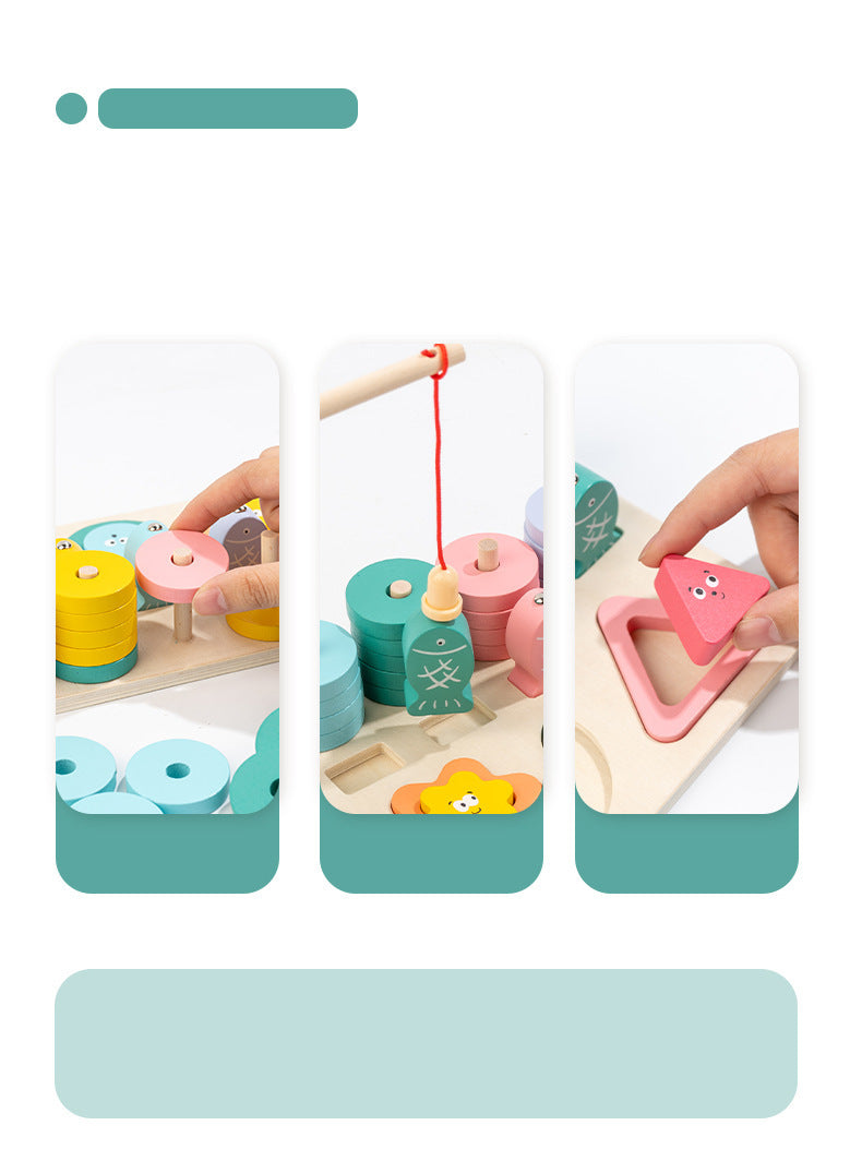 Kinmilo Montessori wooden fishing puzzle and early math activity board - product view 9