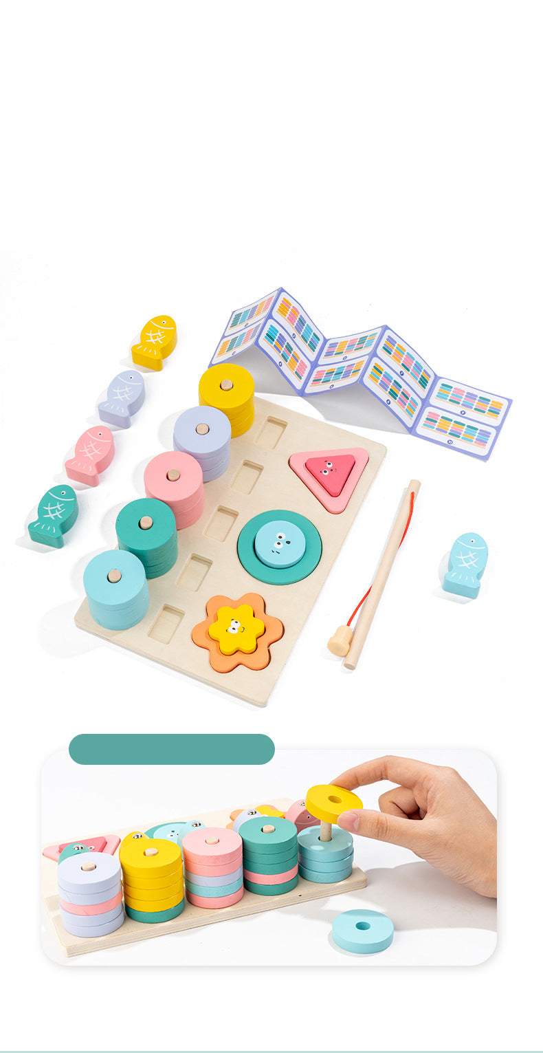 Kinmilo Montessori wooden fishing puzzle and early math activity board - product view 27