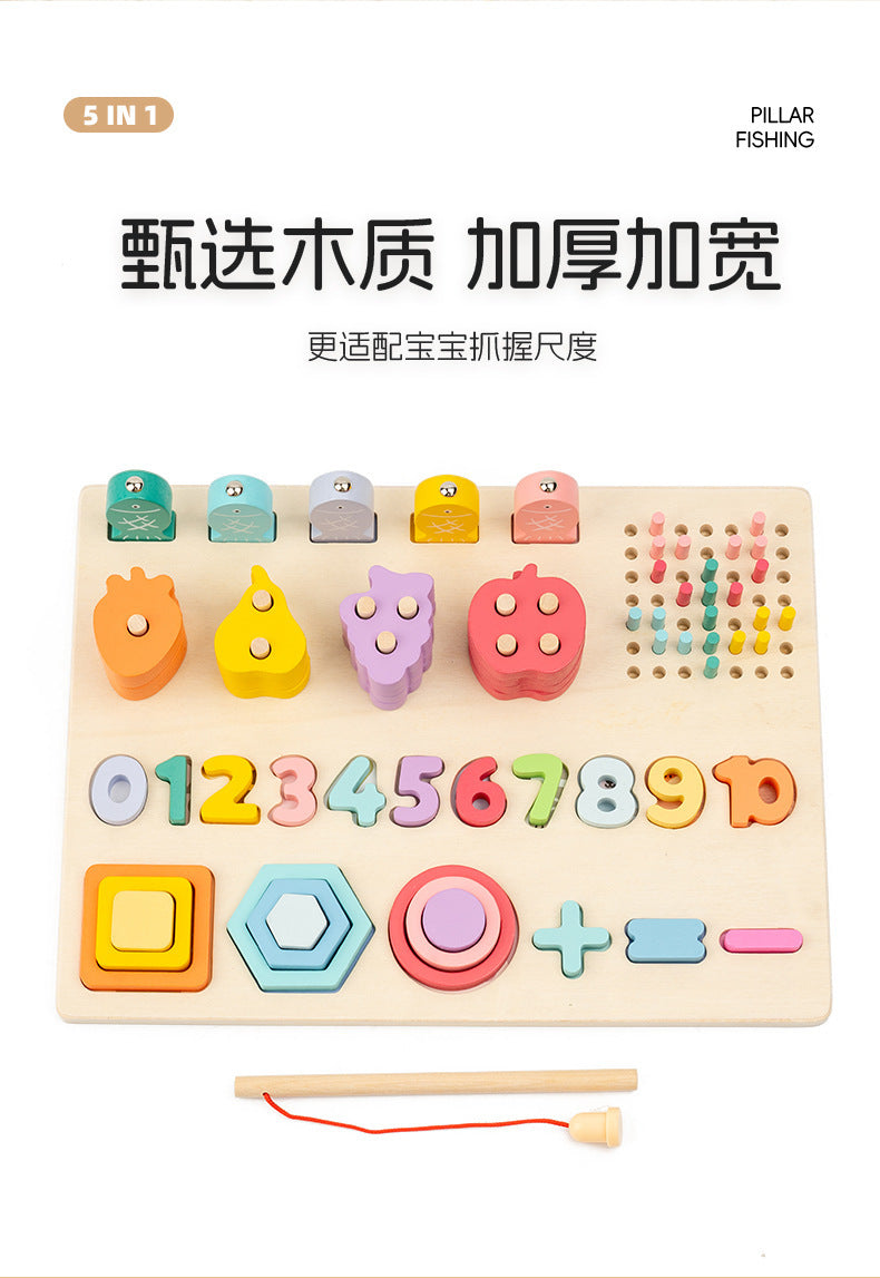 Kinmilo Montessori wooden fishing puzzle and early math activity board - product view 47