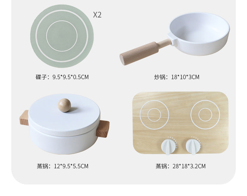 Kinmilo wooden cooking and pretend kitchen play set view 18
