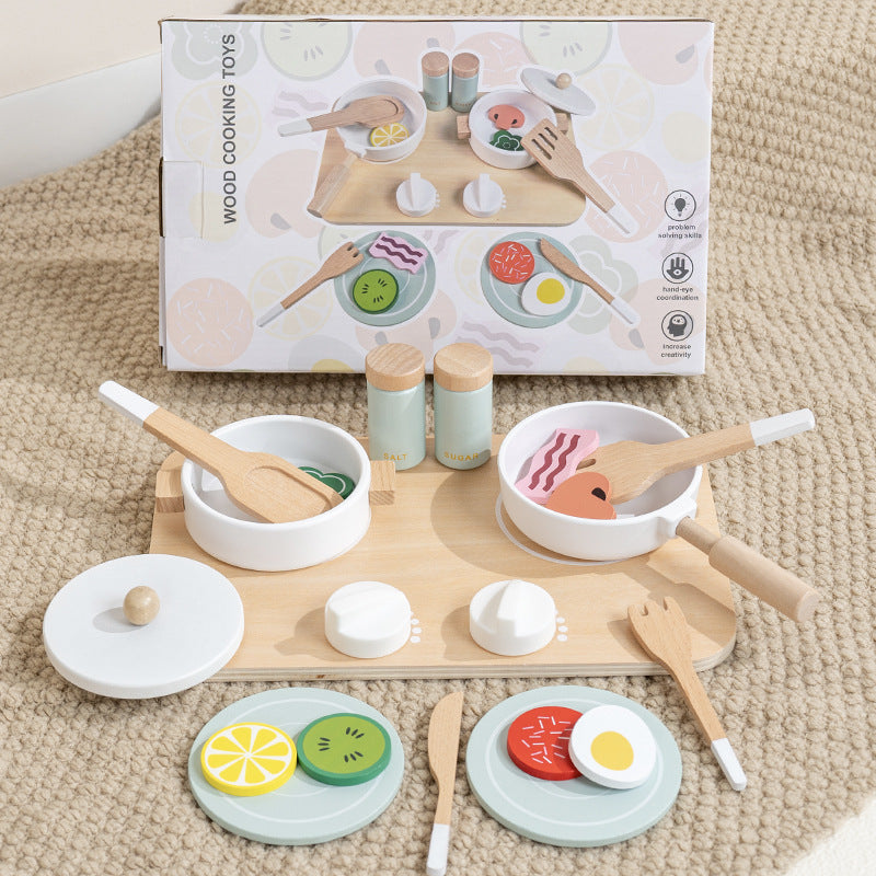 Kinmilo wooden cooking and pretend kitchen play set view 29