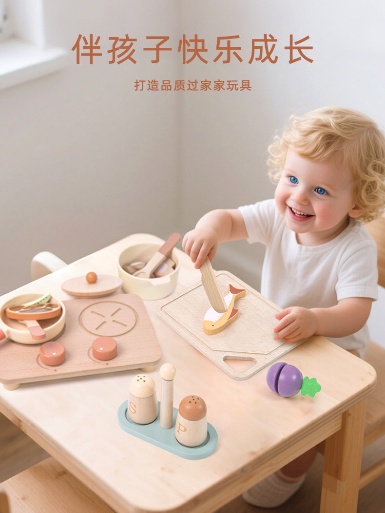 Kinmilo wooden cooking and pretend kitchen play set view 47