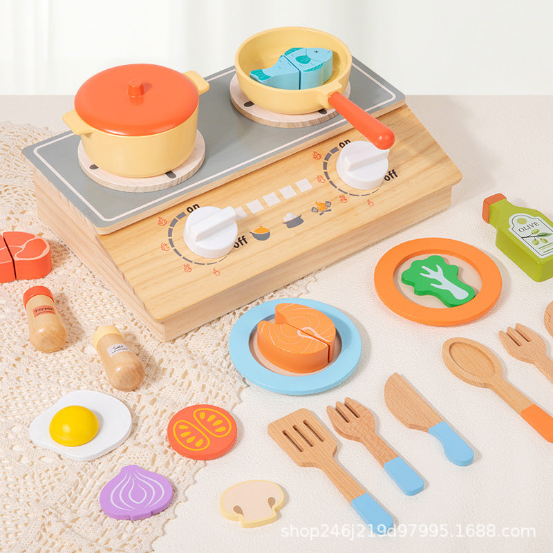 Kinmilo wooden cooking and pretend kitchen play set view 59