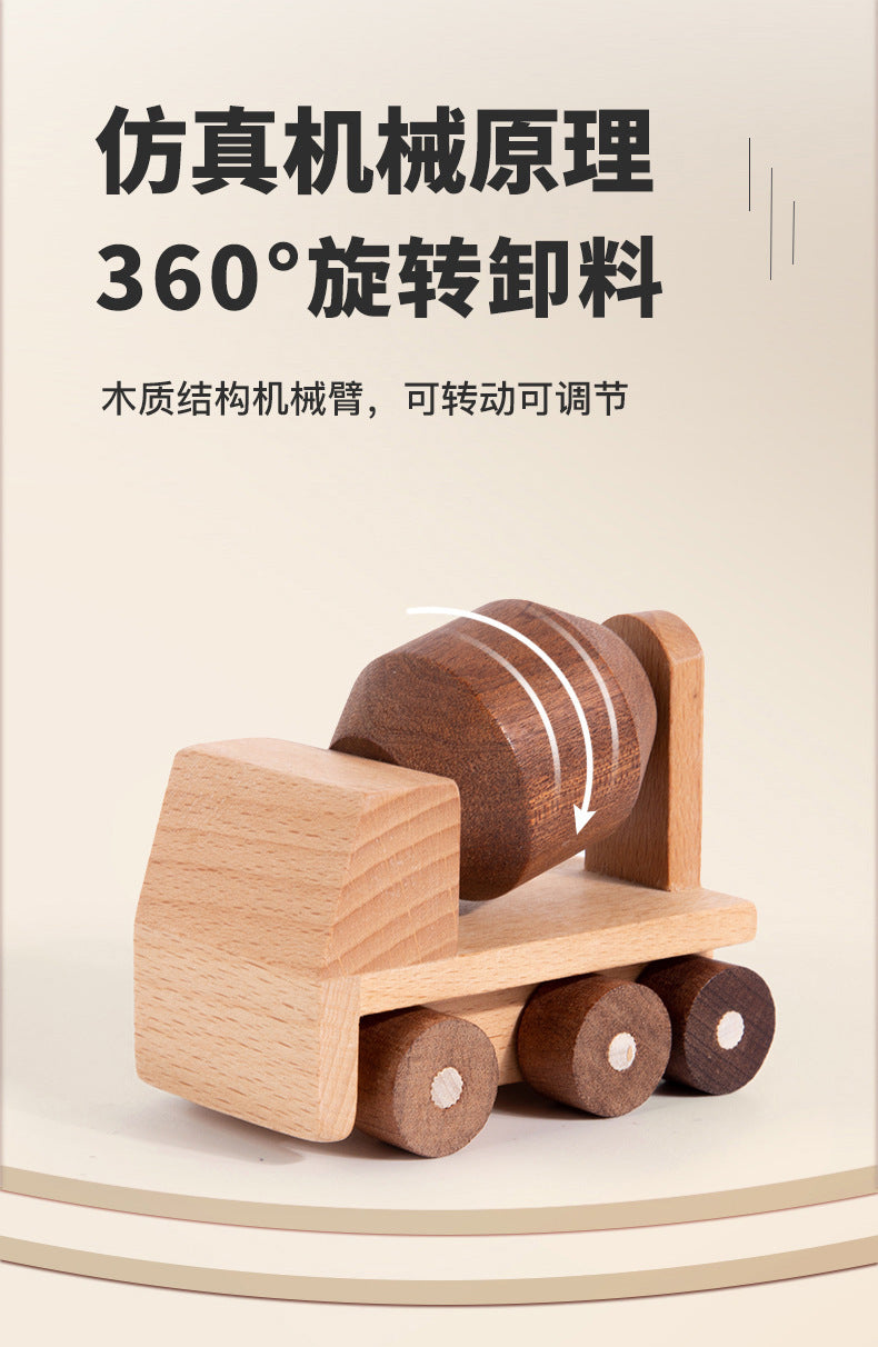 Kinmilo wooden toy cars – natural solid wood construction and moving wheels