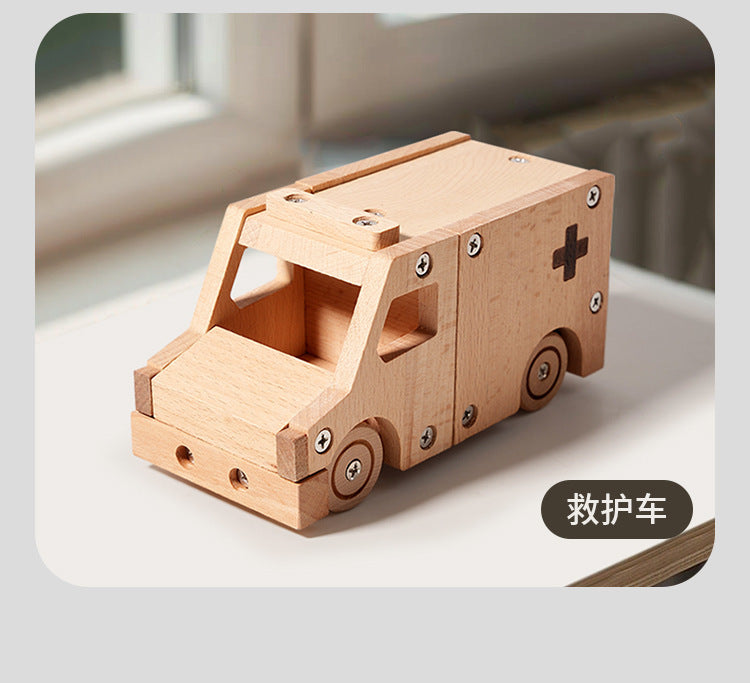 Kinmilo wooden toy vehicles – DIY screwdriver assembly and vehicle styles