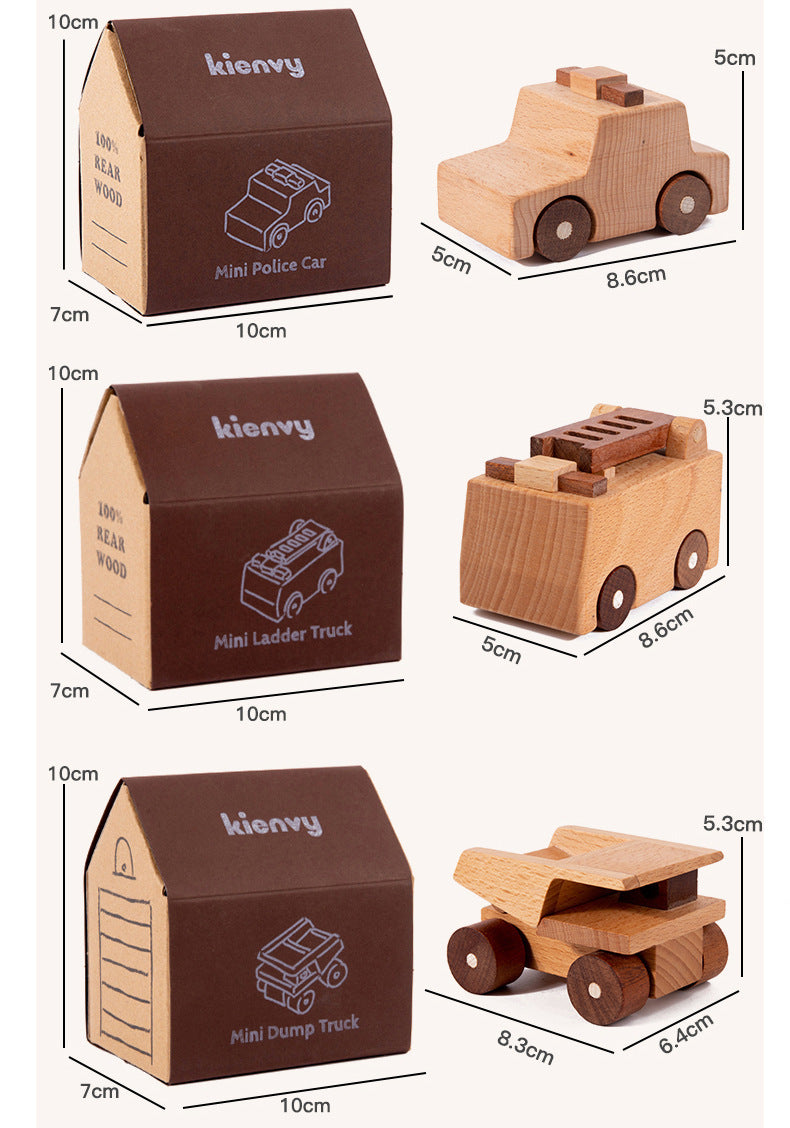 Kinmilo wooden toy vehicles – DIY screwdriver assembly and vehicle styles