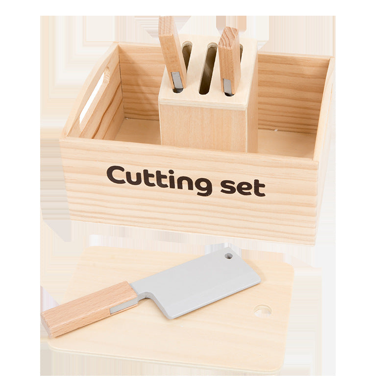 Kinmilo wooden pretend food market crate set, bakery fruit vegetable kitchen toy, detail 9