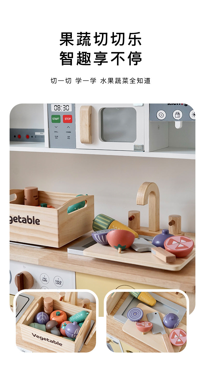 Kinmilo wooden pretend food grocery market play set with selected crate themes and wooden food pieces photo 141