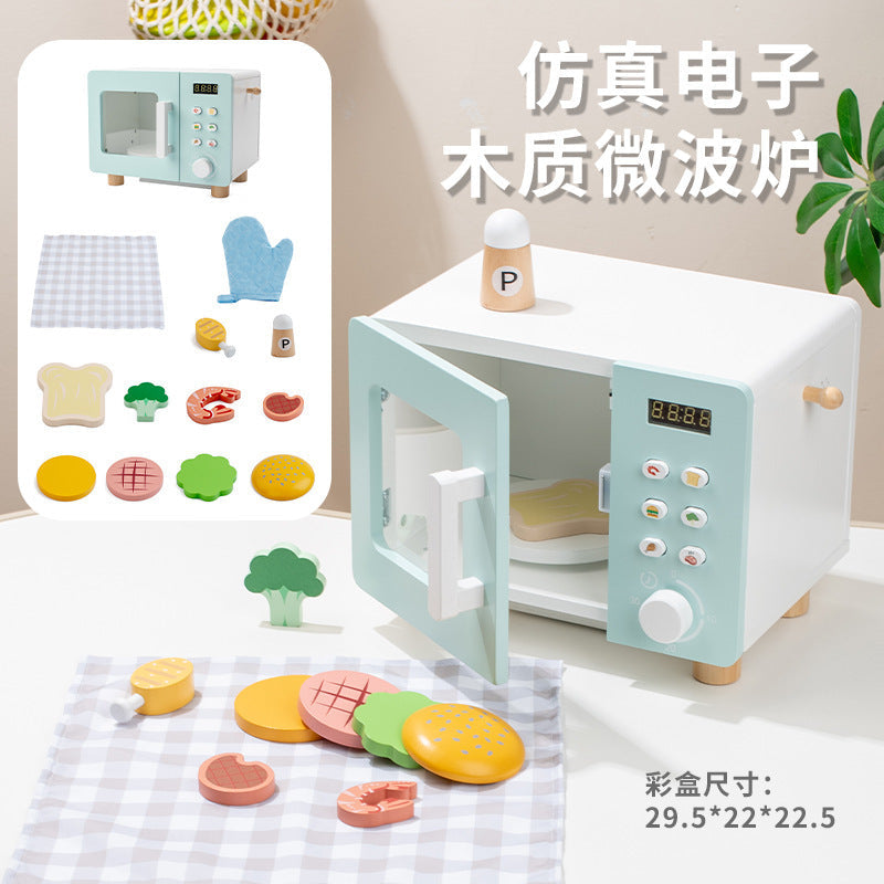 Kinmilo wooden pretend appliance, kitchen and home role play accessory detail 14