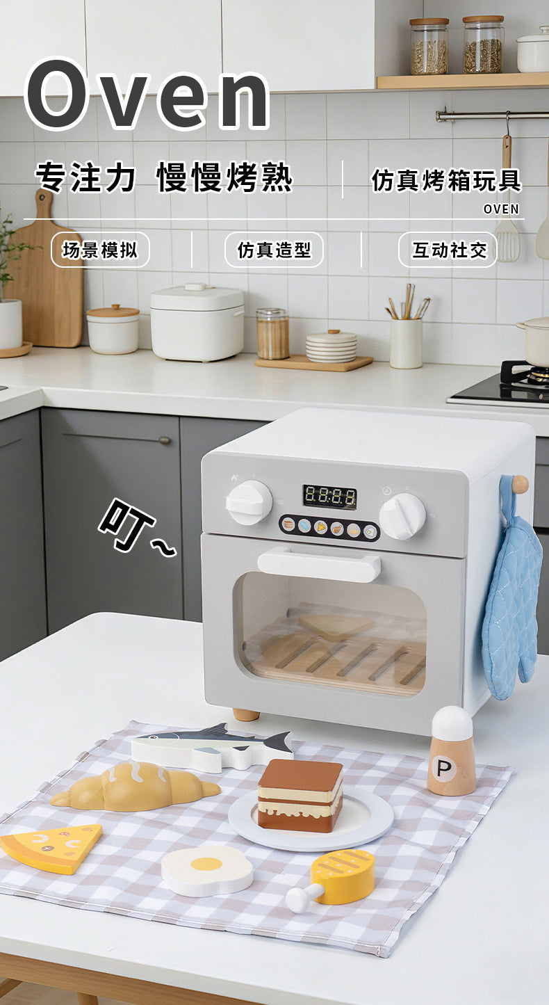 Kinmilo wooden pretended kitchen appliances variants, recipe and fine motor play activity image 31