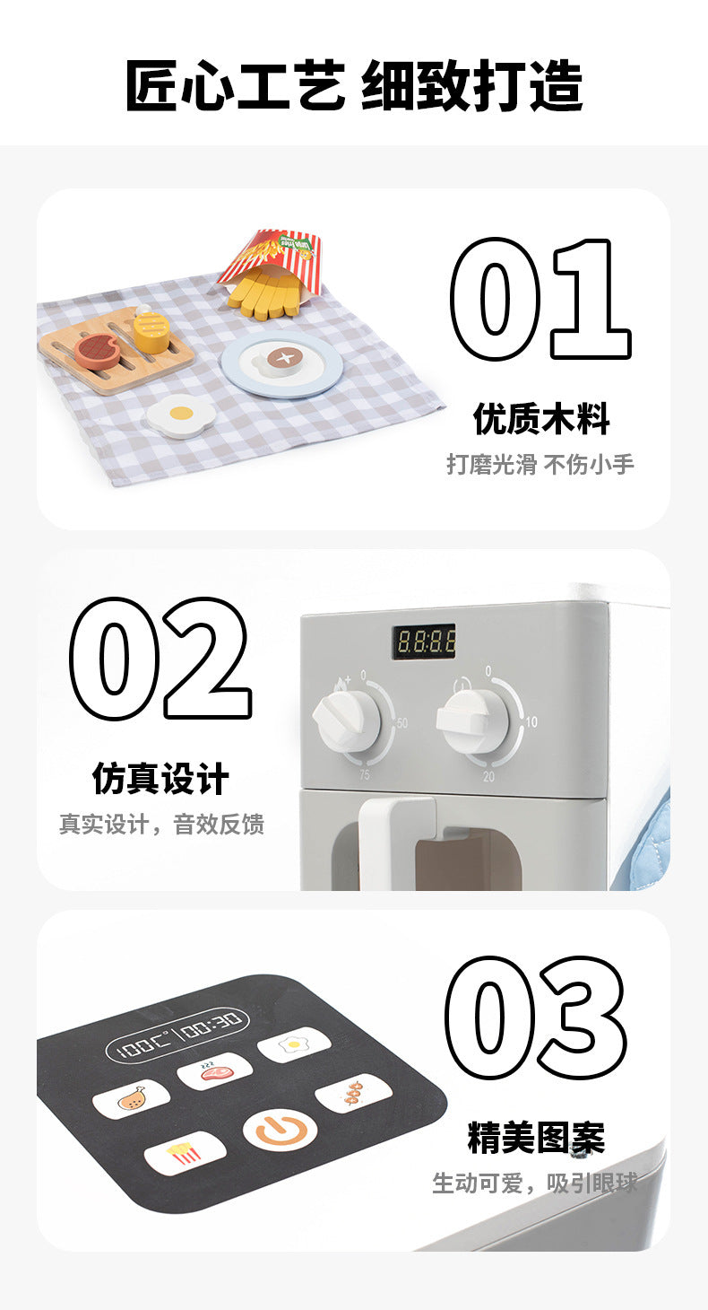 Kinmilo wooden pretended kitchen appliances variants, recipe and fine motor play activity image 33