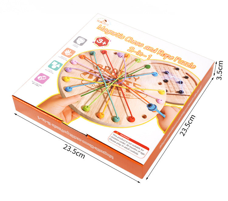 Kinmilo wooden rope untangling and magnetic logic board, fine-motor parent guided play detail 12