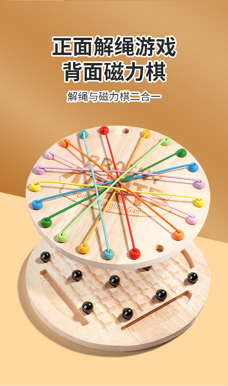 Kinmilo wooden rope untangling and magnetic logic board, fine-motor parent guided play detail 17