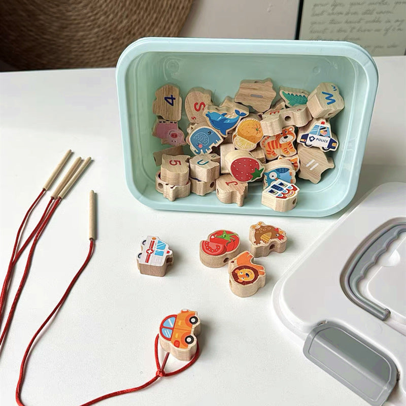 Kinmilo wooden animal and fruit bead threading set, picture 6