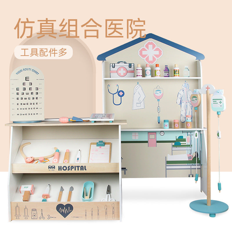Kinmilo wooden pretend doctor clinic hospital role play – product gallery view 19