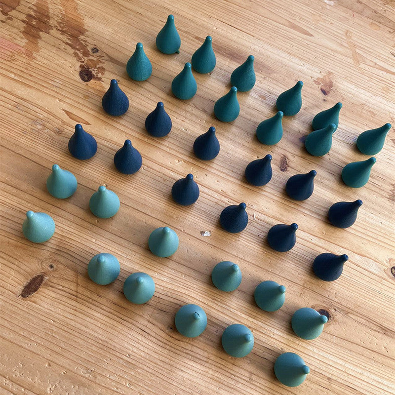 Kinmilo Blue gradient wooden raindrop loose parts