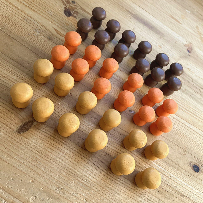 Kinmilo Wooden mushrooms earth tone sorting pieces