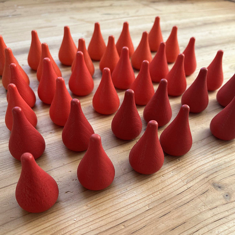 Kinmilo Red flame shaped wooden loose parts