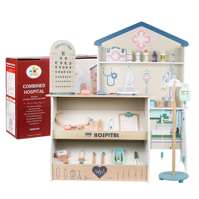 Kinmilo wooden combined pretend hospital and doctor play center