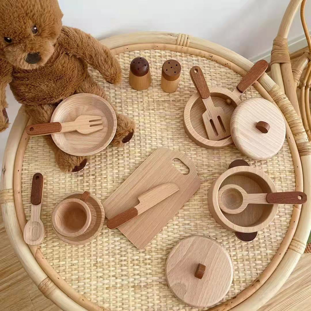 Kinmilo natural wooden play kitchen, photo 44