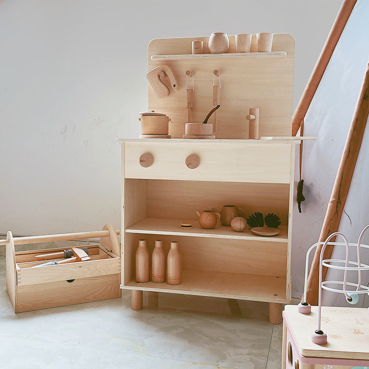 Kinmilo natural wooden play kitchen, photo 8