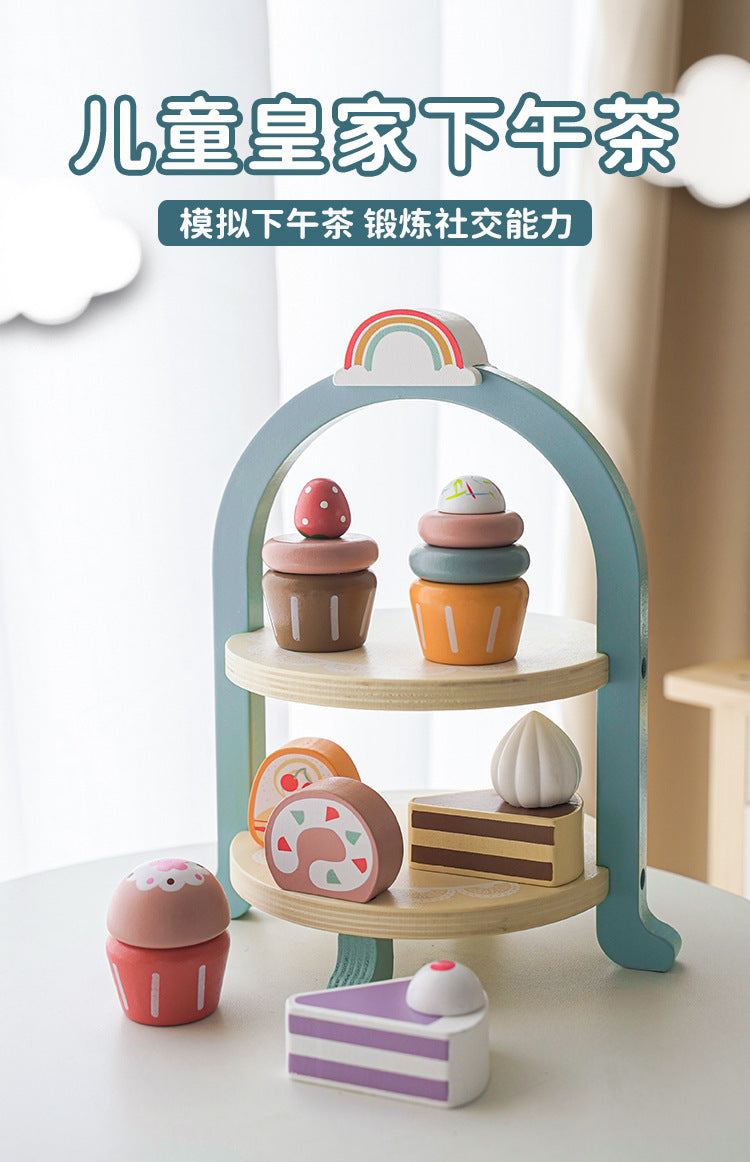 Kinmilo wooden afternoon tea bakery cafe sets detail 88