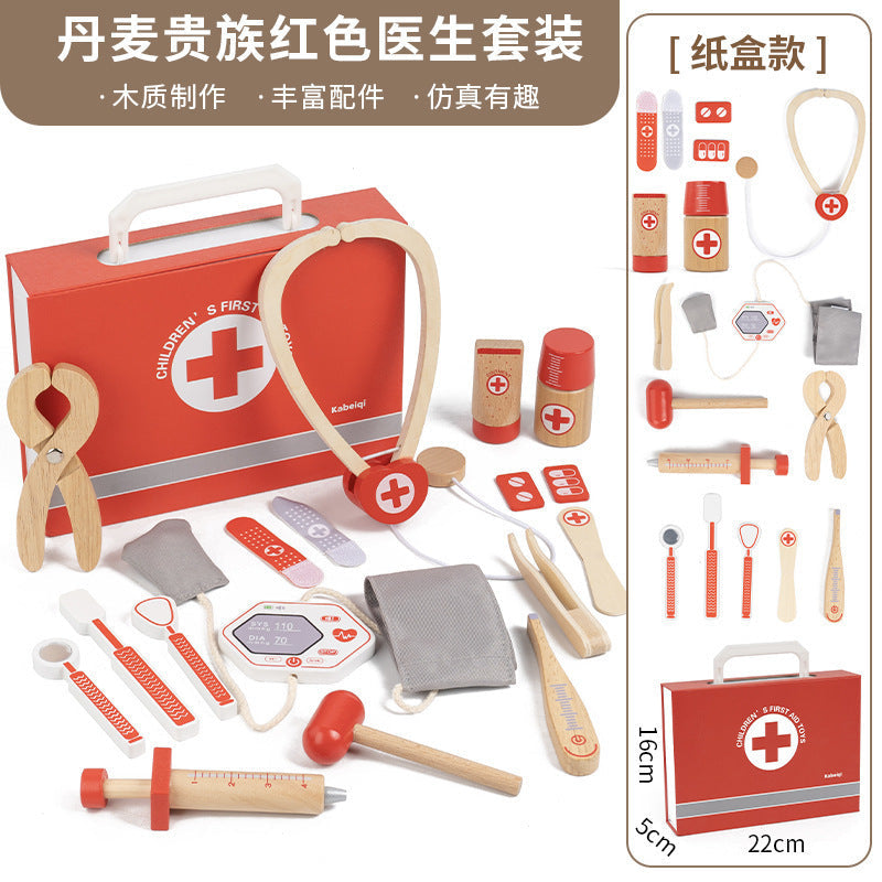 Kinmilo wooden doctor pretend play kit detail photo 3
