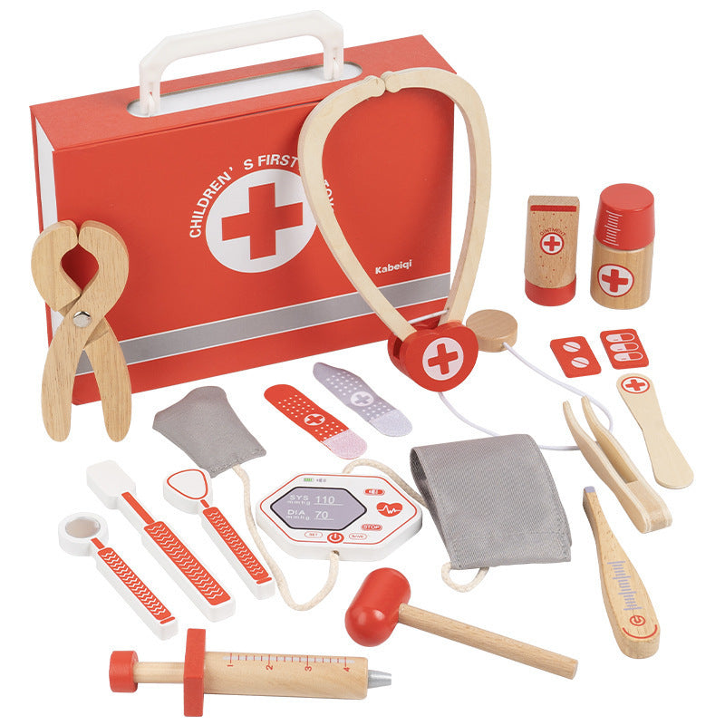 Kinmilo wooden doctor pretend play kit detail photo 5