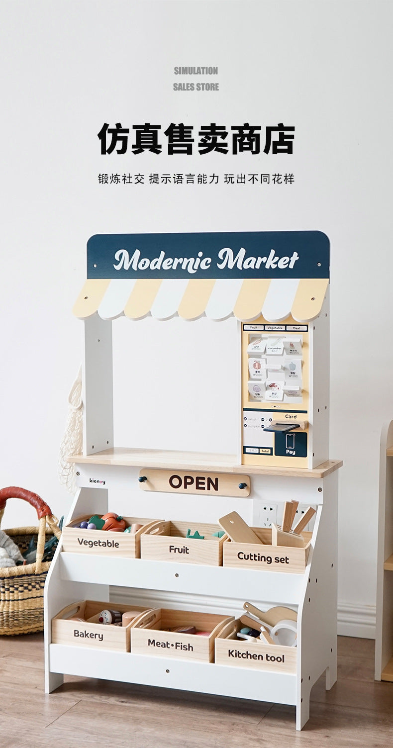 Kinmilo wooden children's supermarket play market and size specification photo 39